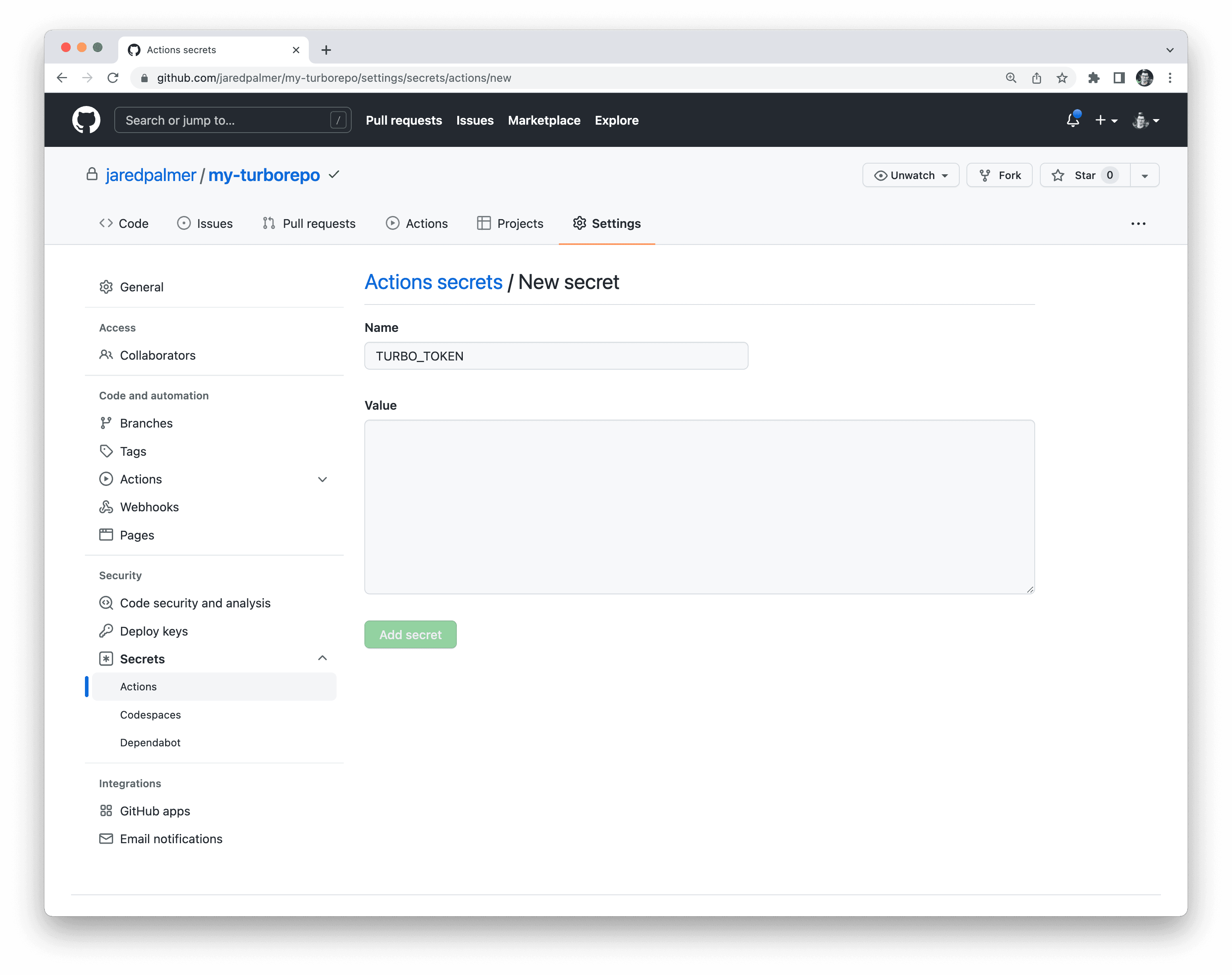 GitHub 创建密钥